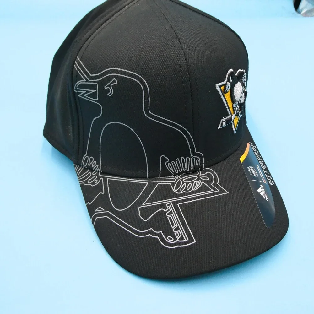 Adidas Pittsburgh Penguins Hat Mens Small Medium Fitted New Mid‎ Y2K NHL Vintage